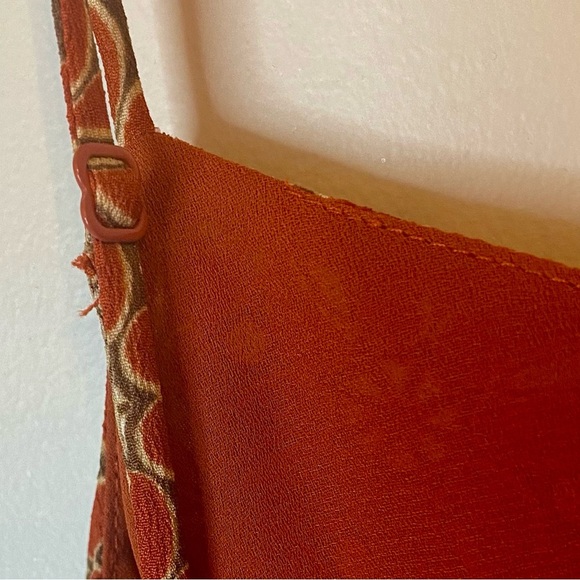 LOFT Rust BOHO Patterned Midi Dress Size 8 (NWT) - Picture 8 of 11